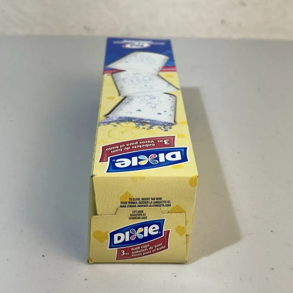Dixie 2006 Discontinued 3 oz Paper Bathroom Cups Bunny Bear Duck Heart Print New